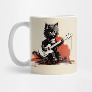 Solo Guitar Rocker cat Mug